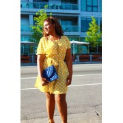 Zenobia Yellow Polka Dot Dress